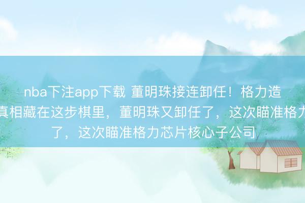 nba下注app下载 董明珠接连卸任!格力造芯板块大换血,真相藏在这步棋里,董明珠又卸任了,这次瞄准格力芯片核心子公司