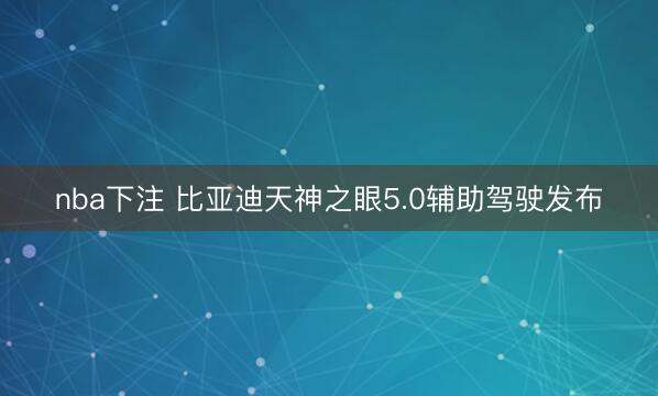 nba下注 比亚迪天神之眼5.0辅助驾驶发布