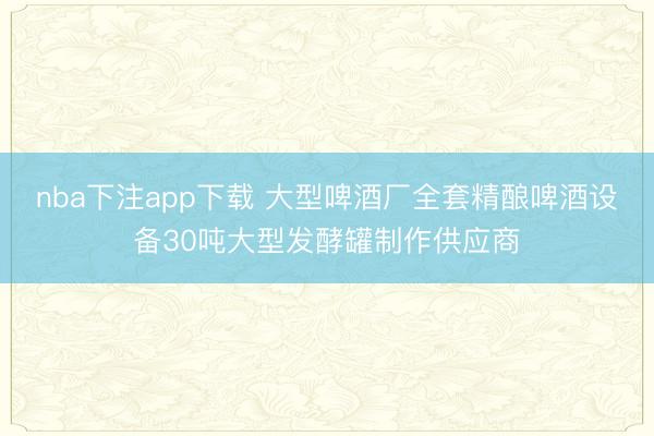 nba下注app下载 大型啤酒厂全套精酿啤酒设备30吨大型发酵罐制作供应商