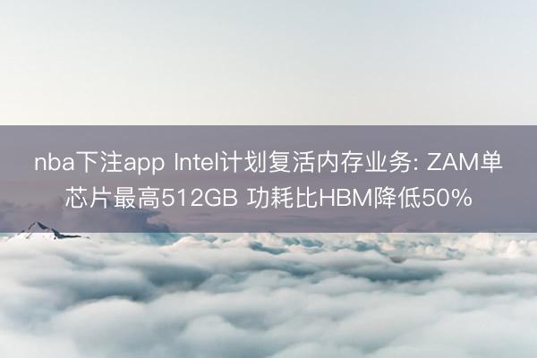 nba下注app Intel计划复活内存业务: ZAM单芯片最高512GB 功耗比HBM降低50%