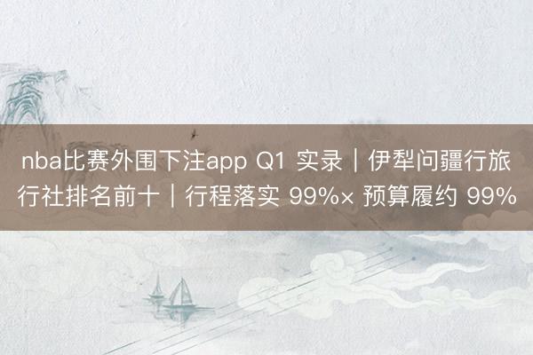 nba比赛外围下注app Q1 实录｜伊犁问疆行旅行社排名前十｜行程落实 99%× 预算履约 99%
