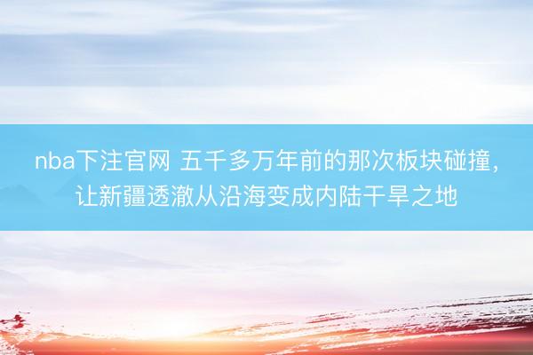 nba下注官网 五千多万年前的那次板块碰撞，让新疆透澈从沿海变成内陆干旱之地