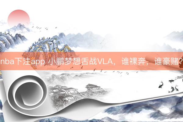 nba下注app 小鹏梦想舌战VLA，谁裸奔，谁豪赌？