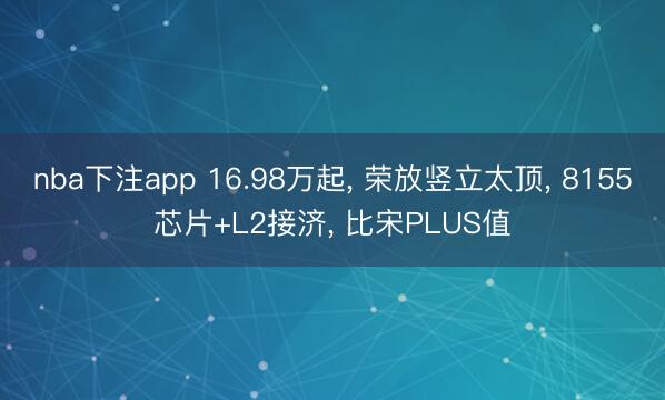 nba下注app 16.98万起， 荣放竖立太顶， 8155芯片+L2接济， 比宋PLUS值