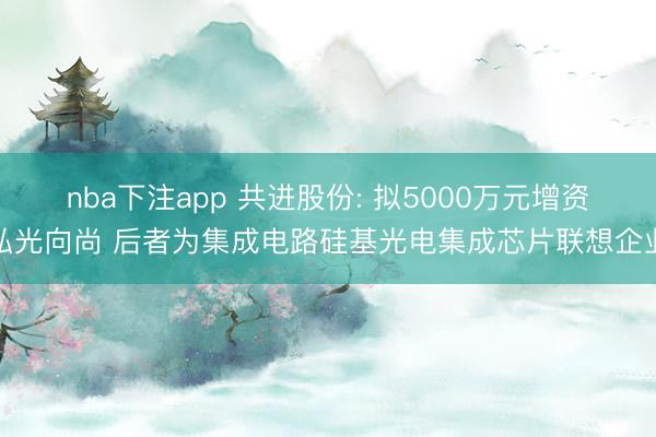 nba下注app 共进股份: 拟5000万元增资弘光向尚 后者为集成电路硅基光电集成芯片联想企业