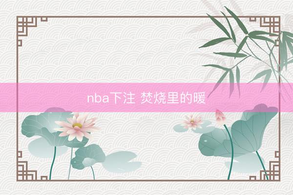 nba下注 焚烧里的暖