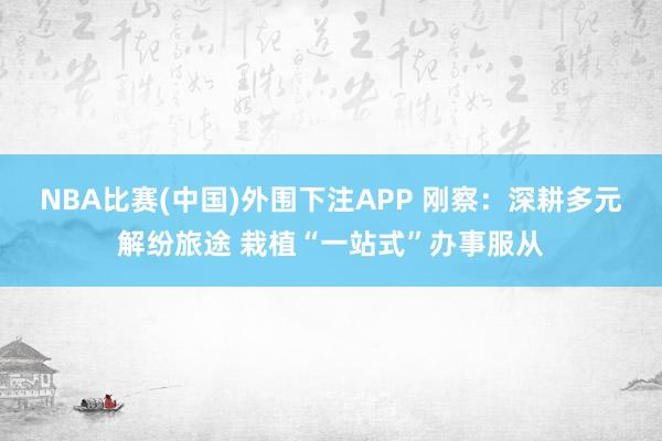 NBA比赛(中国)外围下注APP 刚察：深耕多元解纷旅途 栽植“一站式”办事服从