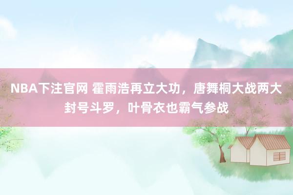 NBA下注官网 霍雨浩再立大功，唐舞桐大战两大封号斗罗，叶骨衣也霸气参战