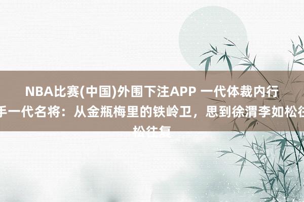 NBA比赛(中国)外围下注APP 一代体裁内行抓手一代名将：从金瓶梅里的铁岭卫，思到徐渭李如松往复