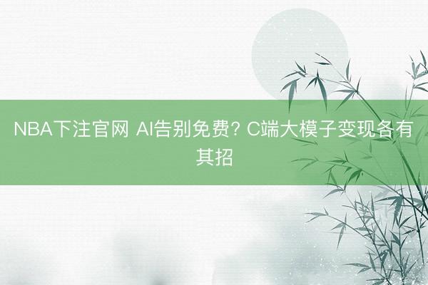 NBA下注官网 AI告别免费? C端大模子变现各有其招