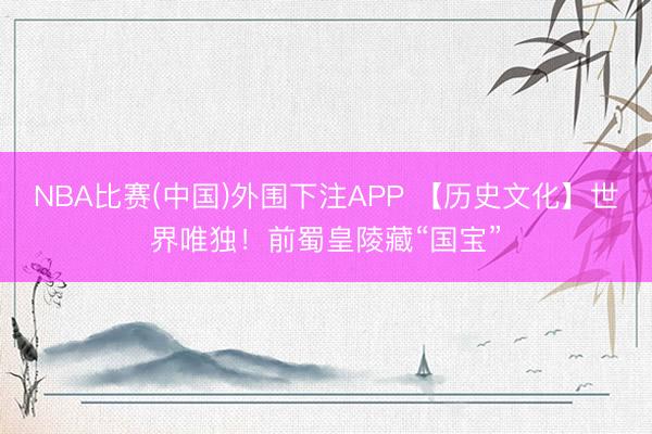 NBA比赛(中国)外围下注APP 【历史文化】世界唯独！前蜀皇陵藏“国宝”
