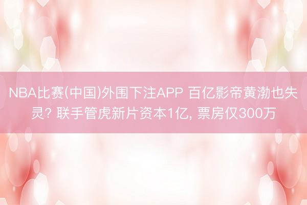 NBA比赛(中国)外围下注APP 百亿影帝黄渤也失灵? 联手管虎新片资本1亿, 票房仅300万