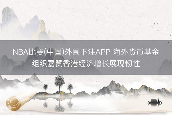 NBA比赛(中国)外围下注APP 海外货币基金组织嘉赞香港经济增长展现韧性