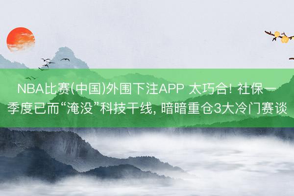 NBA比赛(中国)外围下注APP 太巧合! 社保一季度已而“淹没”科技干线， 暗暗重仓3大冷门赛谈