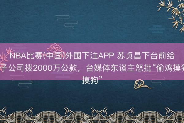 NBA比赛(中国)外围下注APP 苏贞昌下台前给儿子公司拨2000万公款，台媒体东谈主怒批“偷鸡摸狗”