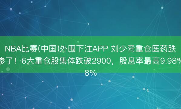 NBA比赛(中国)外围下注APP 刘少鸾重仓医药跌惨了！6大重仓股集体跌破2900，股息率最高9.98%