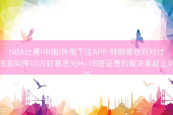 NBA比赛(中国)外围下注APP 特朗普政府对付法官叫停10万好意思元H-1B签证费的裁决拿起上诉