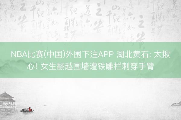 NBA比赛(中国)外围下注APP 湖北黄石: 太揪心! 女生翻越围墙遭铁雕栏刺穿手臂